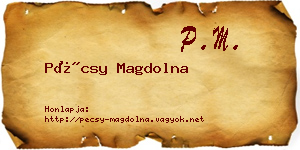 Pécsy Magdolna névjegykártya